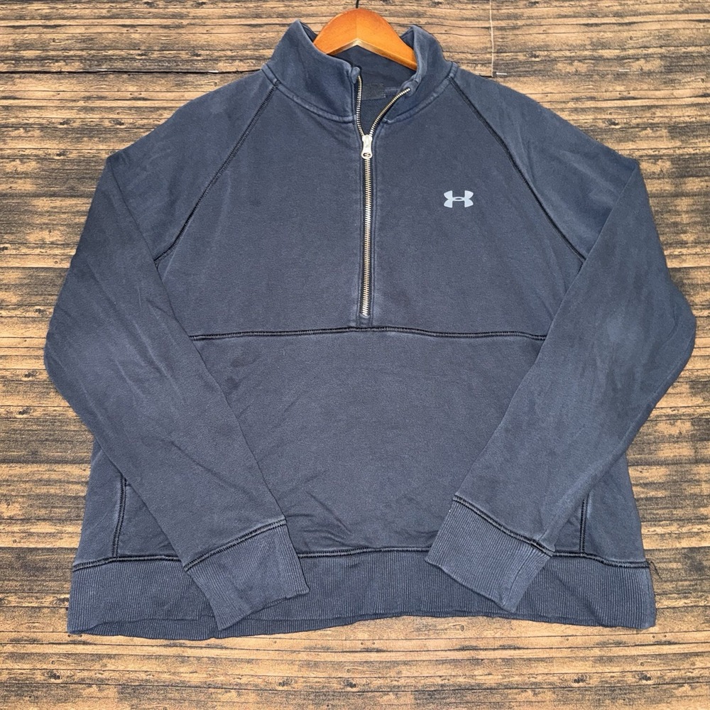 Under Armour Half Zip Pullover Women's XL Black Loose Fit Mock Neck